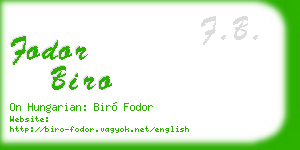 fodor biro business card